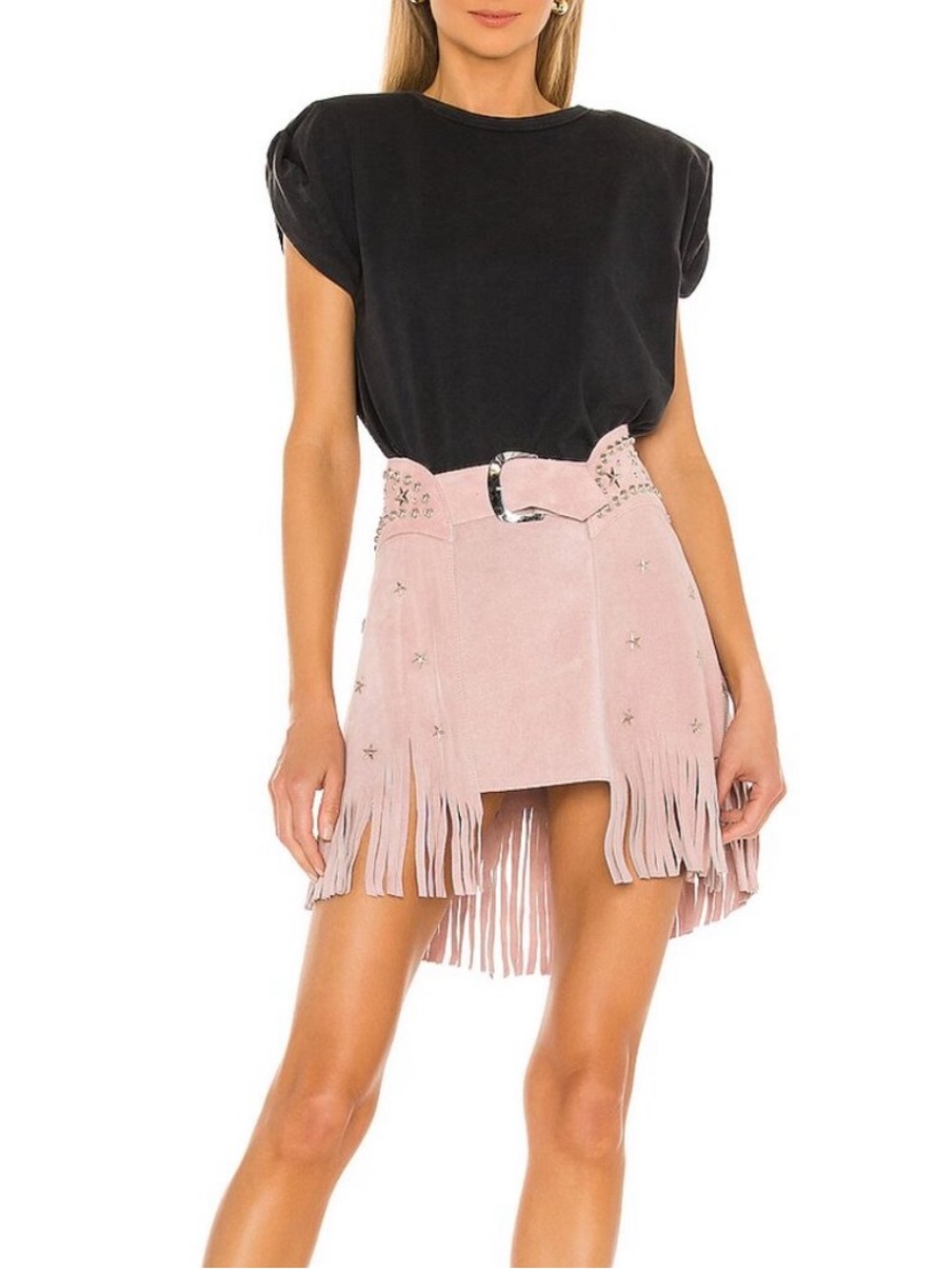 Understated Leather x Revolve Paris Texas Full Skirt in Pink Sz S